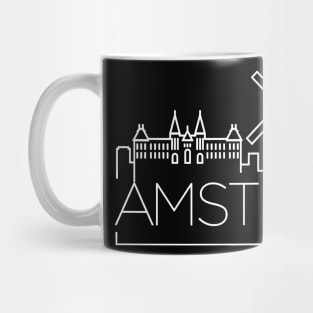 Amsterdam skyline line art Mug